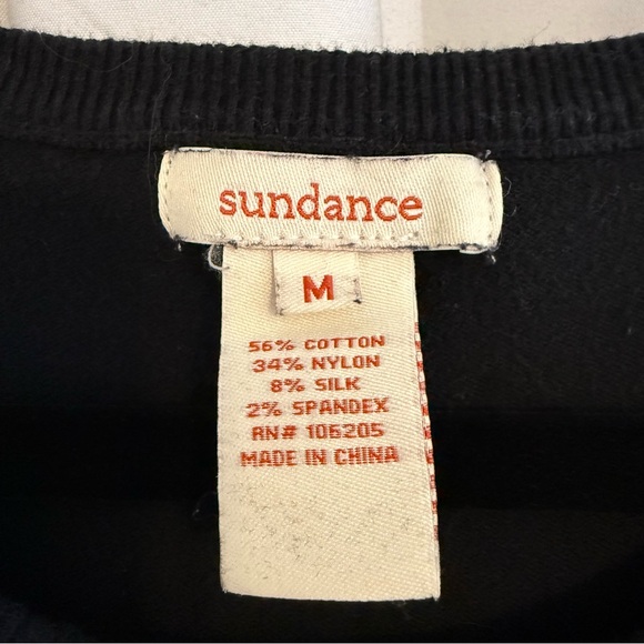 Sundance Black Knit Pocket Dress Cotton Silk Blend Medium - Picture 2 of 12